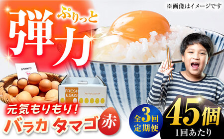 【3回定期便】【箱入り】バラカタマゴ 45個入 M-Lサイズ 卵 玉子 たまご 国産 五島市 / 五島列島大石養鶏場[PFQ060]  玉子 タマゴ 鶏卵 希少 五島列島