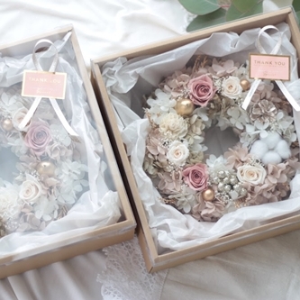 プリザーブドフラワー　リース　イエロー／HANARA　ビタミンカラー　華　花　ギフト　母の日　花冠　かわいい　ドライフラワー　インテリア　奈良県　宇陀市 誕生日 お祝い 敬老の日 感謝 結婚祝い 還暦
