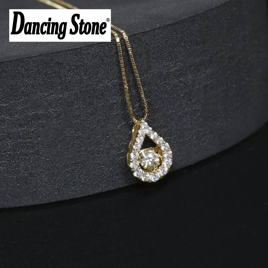＜Crossfor＞ダンシングストーン/１８金ダイヤモンドドロップペンダント　＊ダイヤモンド0.2ct　PD-0010