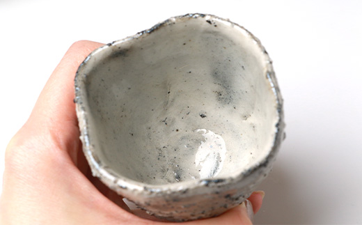 火之神窯 陶片木【粉引 ぐい呑み】 独自の風合い 酒器 山土 陶器 焼き物 御猪口 A8-85
