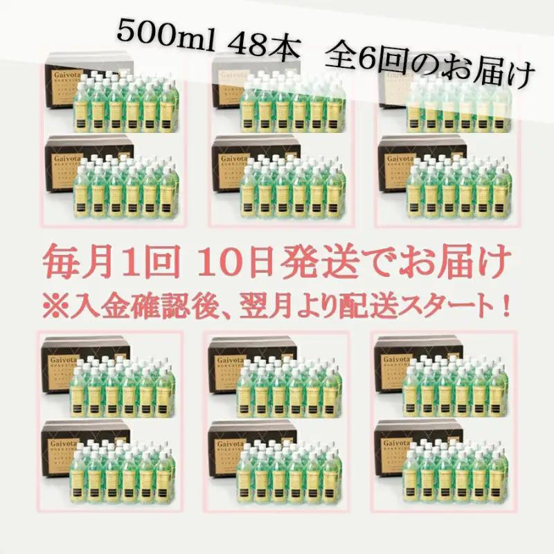 ＜定期便　Gaivota2箱（500ml×48本）×６回＞北のハイグレード食品 天然シリカ水 シリカ水 ミネラルウォーター シリカウォーター 軟水  北海道 乙部町 天然水 美容 ケイ素 無添加  シ
