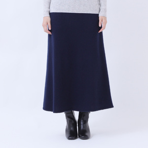 ルーエンローズ カシミヤ Ａラインスカート（ネイビー Lサイズ） RU2311-05