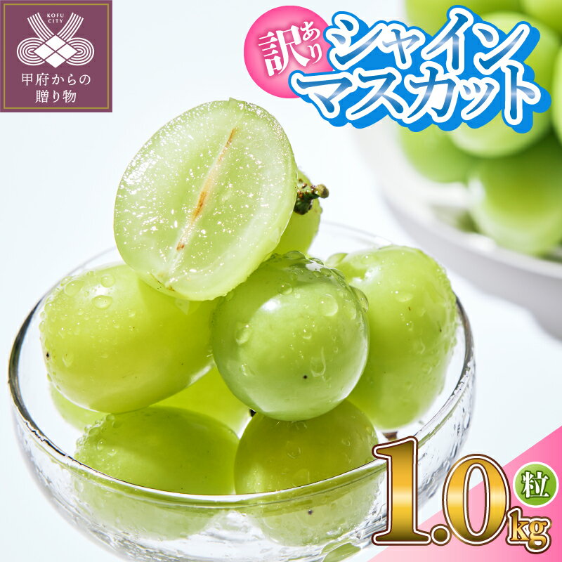 【ふるさと納税】 【SOM受賞特別寄附額】 シャインマスカット 訳あり 山梨 2026年 先行予約 ブドウ 果物 フルーツ 数量限定 期間限定 家庭用 ご自宅用 1.0kg 粒 2026年8月下旬～10月上旬にかけて順次出荷予定 k374-003