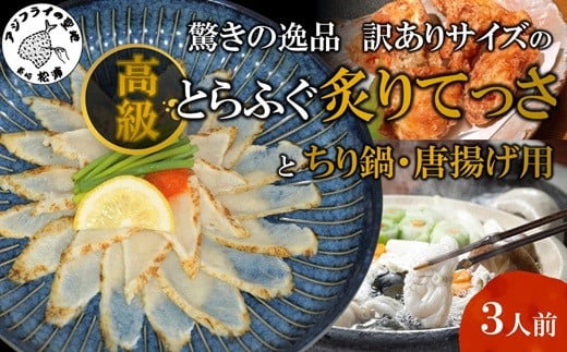 
            驚きの逸品「訳ありサイズの高級とらふぐ炙りてっさとちり鍋・唐揚げ用」3人前( とらふぐ 松浦市 高級 炙りてっさ 逸品 唐揚げ )【C9-004】
          