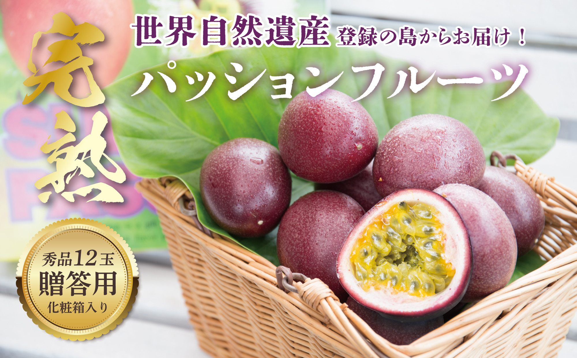 
            【2026年先行予約】《奄美大島産パッションフルーツ》贈答用化粧箱入り1kg（12玉入り）　A145-005
          