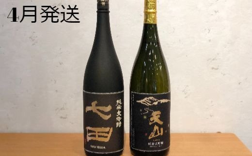 ①天山　純米大吟醸 1.8 L 
②七田　純米大吟醸 1.8 L