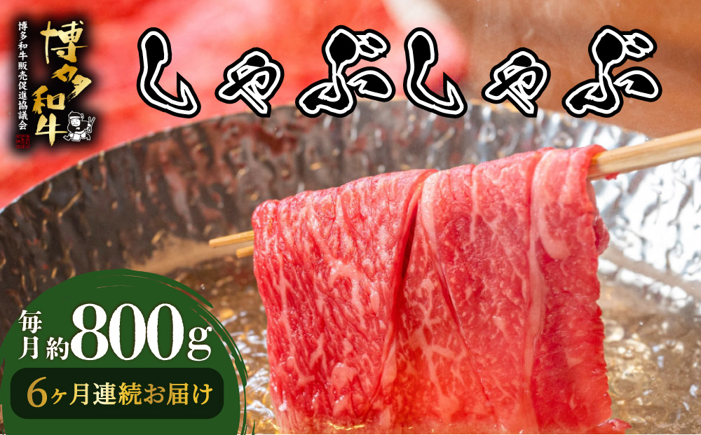  ＜定期便・全6回＞博多和牛 しゃぶしゃぶ 約800g 約800g

定期便全6回

