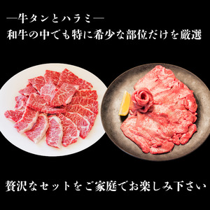 国産 牛タン ハラミ セット 計500g 牛肉 タン 薄切り ハラミ  希少部位 焼き肉 BBQ 焼肉 肉 お肉 高級 絶品 ふるさと納税 小松島市