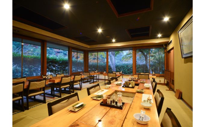 【名栗温泉 大松閣】展望大浴場での入浴付き 山の茶屋 ペア食事券　HNNG001