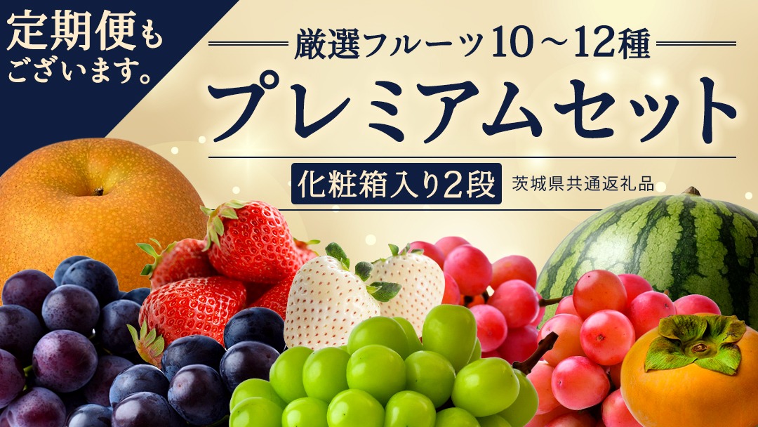 ＼お届け回数が選べる／ 【化粧箱入り2段】厳選フルーツ 10〜12種プレミアムセット 単品・定期便（茨城県共通返礼品） 田舎の頑固おやじが厳選！ 人気 厳選 果物 くだもの 旬 旬の果物 旬のフルーツ 上級品 極上 贅沢 極み フルーツ フルーツセット ギフト プレゼント 贈り物 冷蔵