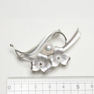 SV　アコヤ真珠　7.5ミリ　ブローチ　（No30887）／真珠　南伊勢町　パールハヤシ　伊勢志摩