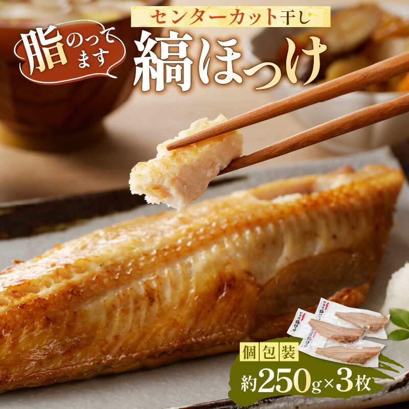 【ふるさと納税】のし対応可能 縞ほっけ 脂のってます ロシア産 センターカット 干し 約250g×3枚 個包装 千葉県 南房総市 魚介 魚 干物 肉厚 しまほっけ おかず 惣菜 冷凍 お取り寄せ グルメ 送料無料