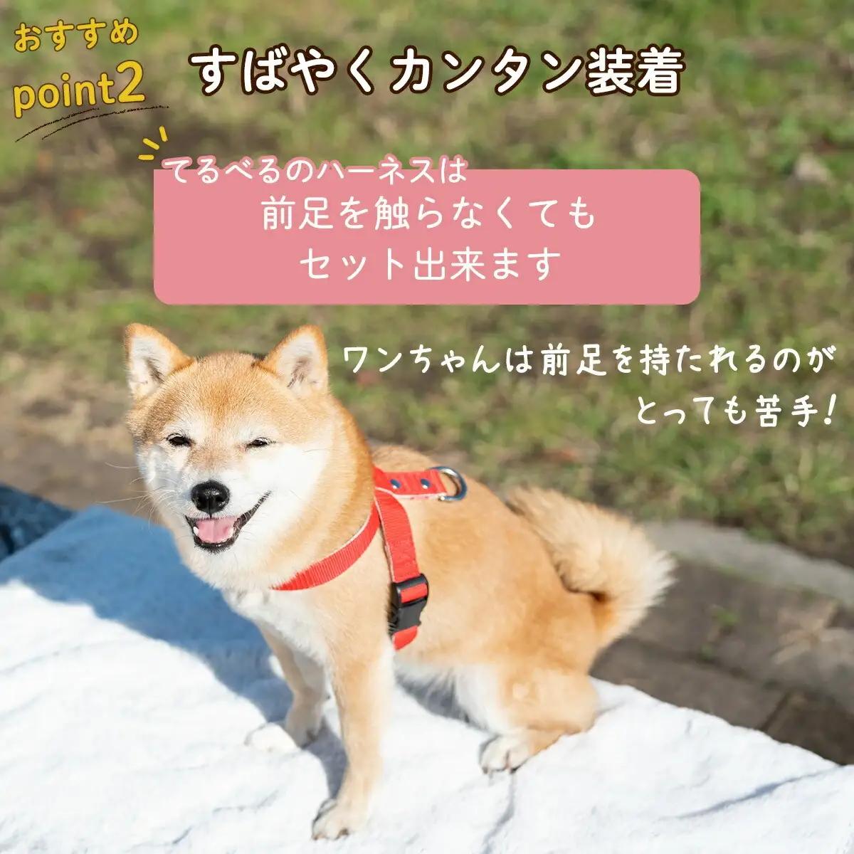 ハーネス 抜けにくい 嫌がらない 簡単装着 着脱らくらく 調整可能 34?100g | 犬用 胴輪 お散歩 安心設計 抜けない 脱げない 外れない ワンタッチ 簡単装着 ペットグッズ ペット用品 おし