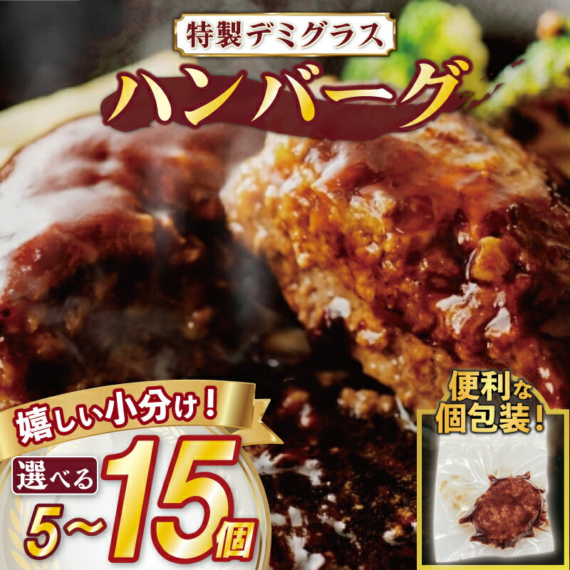 【ふるさと納税】 ハンバーグ 特製 デミグラス 5~15個 数量限定 個包装 選べる容量 500g ~ 1.5kg ソース タレ 小分け 湯煎 冷凍 お弁当 おかず ご飯 便利 牛肉 豚肉 合挽き 鶏肉 ビーフ ポーク チキン 合い挽き 肉 挽肉 弁当 敬老の日 近藤精肉店 奈良 ハンバーグ 肉汁