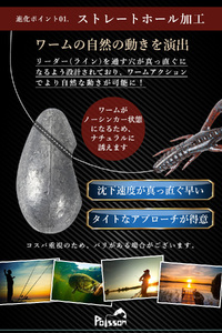 Poisson（ポアソン）鉛 ティアドロップ型 フリーリグ フリリグシンカー 9.5g×25個