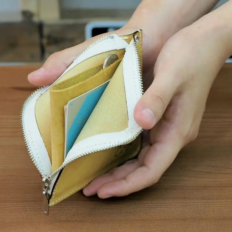 財布 プチウォレット【ターコイズブルー】 革 ( 縦約11cm × 横約11cm × 厚さ約1.0cm )【lfco0004-5】