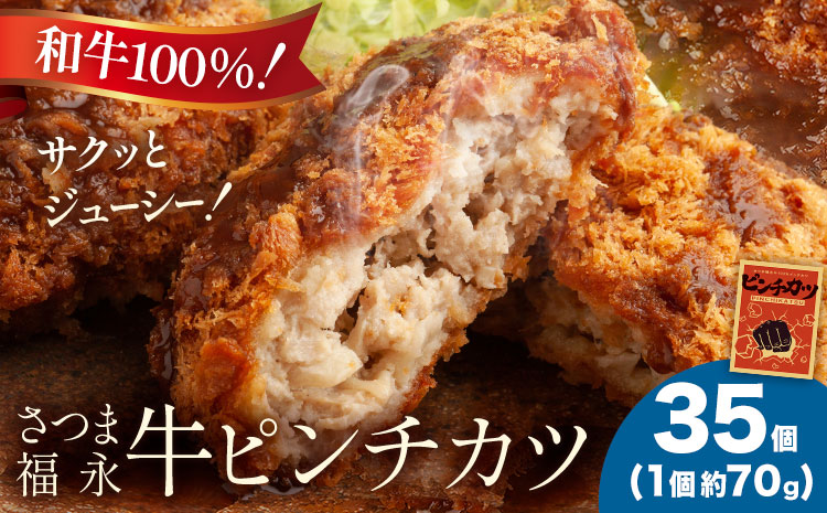 和牛100％！サクッとジューシー さつま福永牛ピンチカツ 35個 福永畜産《30日以内に出荷予定(土日祝除く)》鹿児島県 さつま町 メンチカツ 和牛 さつま福永牛 100％