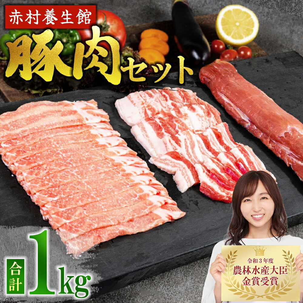 【ふるさと納税】赤村 養生館 豚肉 セット 1kg 豚ヒレ しゃぶしゃぶ 豚バラ 焼肉 肩 ロース 福岡県 福岡県赤村 B12