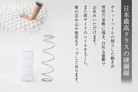 マットレス （ダブル） ポケットコイル 抗ウイルス加工 衛生タイプ ベッド 寝具 インテリア 家具  国産 夜香 プレミアム2 高反発 プロファイル ウレタン ポケットコイルマットレス デオファクター