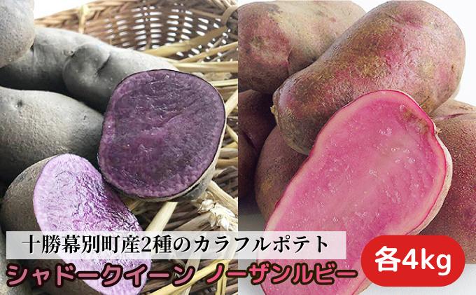 
            十勝幕別町産2種のカラフルポテト8kg（シャドークイーン4kg・ノーザンルビー4kg）【渡邉農場】[2024年11月出荷開始] 野菜 じゃがいも ジャガイモ  [№5749-1211]
          