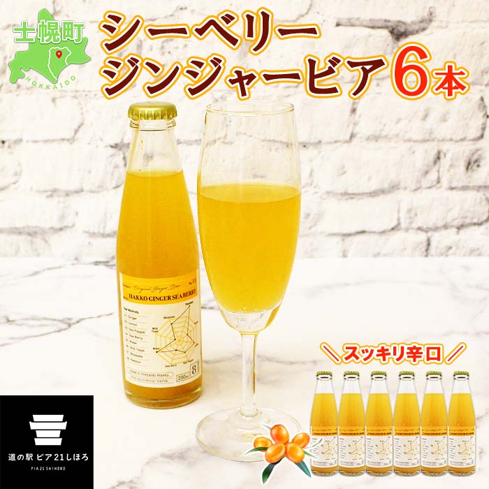 【ふるさと納税】北海道 ジンジャービア 200ml×6本 シーベリービア HAKKO GINGER オーガニック シーベリーソーダ サジー スーパーフルーツ ショウガ 生姜 辛口 炭酸 ノンアルコール お取り寄せ 送料無料 十勝 士幌町 14000円