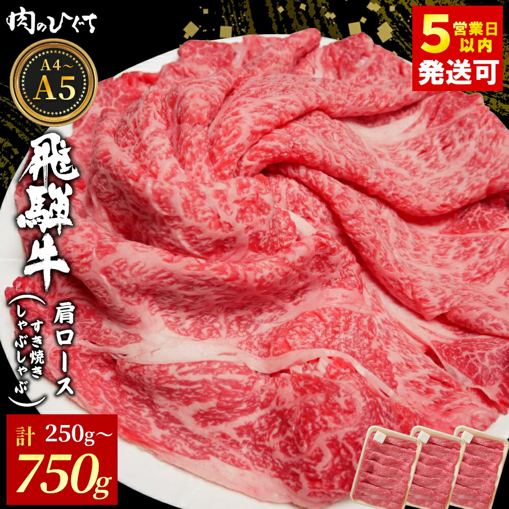 【ふるさと納税】 飛騨牛 肩ロース スライス 250g～750g A5 A4 A5等級 A4等級 すき焼き しゃぶしゃぶ 国産 牛 冷凍 和牛 牛肉 カタロース かた ロース ギフト 贈答 にく お肉 肉 霜降り 肉のひぐち 年内発送 【最速配送/発送時期が選べる】