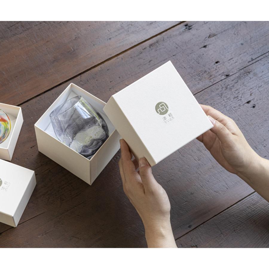 ＜津軽びいどろ＞ねぶたあかり ロックグラス sumi