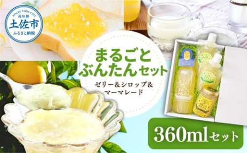 まるごとぶんたんセット 360mlセット ブンタン 文旦 シロップ マーマレード ゼリー フルーツ 果物 柑橘 みかん お菓子 おかし おやつ デザート スイーツ【土佐文旦産直協同組合】 [BQAH012]