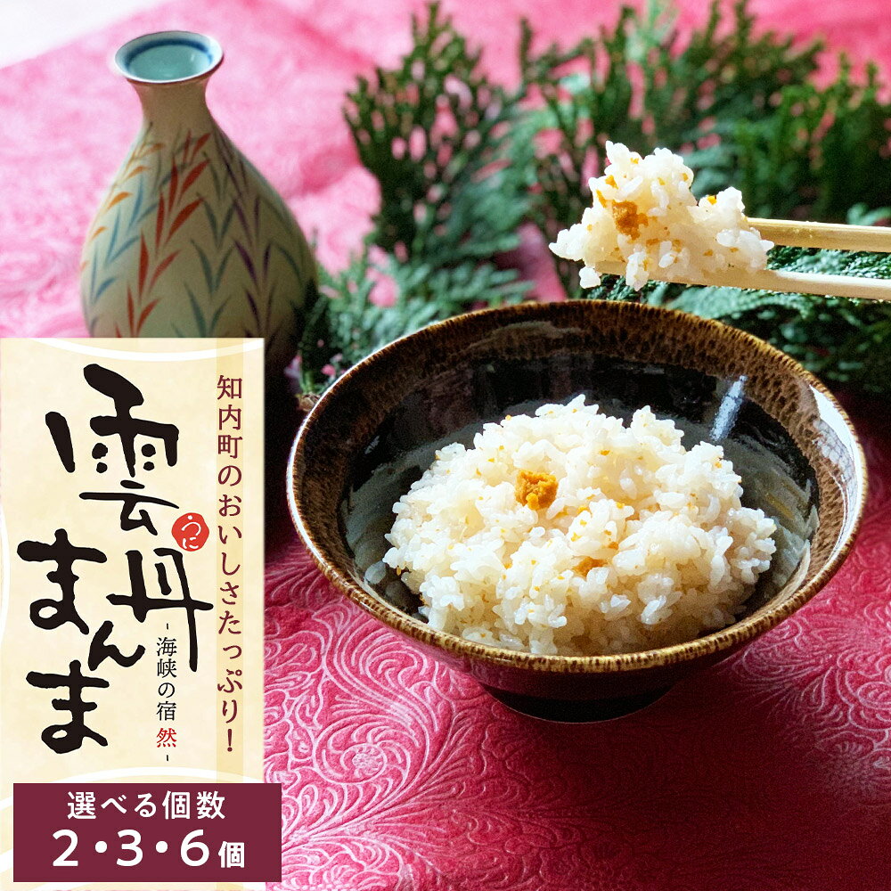 【ふるさと納税】うに 知内町のおいしさたっぷり！うにの炊き込みごはん 〜 雲丹まんま 〜 選べる2個（専用箱入り）・3個・6個＜海峡の宿 然＞知内町 ふるさと納税 北海道ふるさと納税 ウニ 北海道産ウニ うに 雲丹 夏ギフト