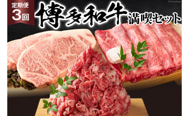 
【3回 定期便 】 博多和牛 A4以上 満喫セット 総計1.75kg / MEAT PLUS / 福岡県 筑紫野市 [21760276] 牛肉 和牛 黒毛和牛 冷凍
