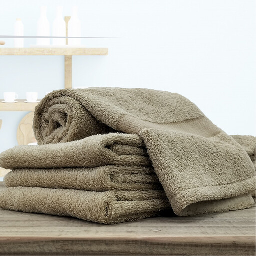 【フェイスタオル4枚組】しなやかオーガニックコットンタオル（34×80cm）ナナイロF4-BR