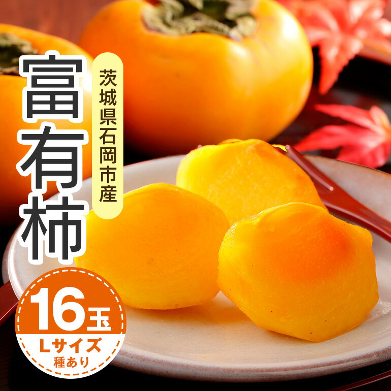 【ふるさと納税】【2026年先行予約】富有柿 L 16玉（鈴木柿園） 柿 甘い柿 かき 富有カキ 甘い 果物 フルーツ くだもの カキ 富有かき 秋 旬 甘柿 糖度 贈答用 贈答品 ギフト 贈り物 品種 ブランド 11月 12月 発送 産地直送 農家直送 産直 茨城県 石岡市 (A08-001)