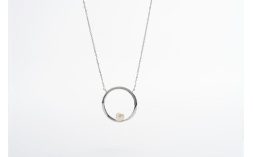 プラチナ サーキュラリティペンダント 鏡面仕上げ パール付き sese urban mining jewelry ネックレス ジュエリー レディース アクセサリー