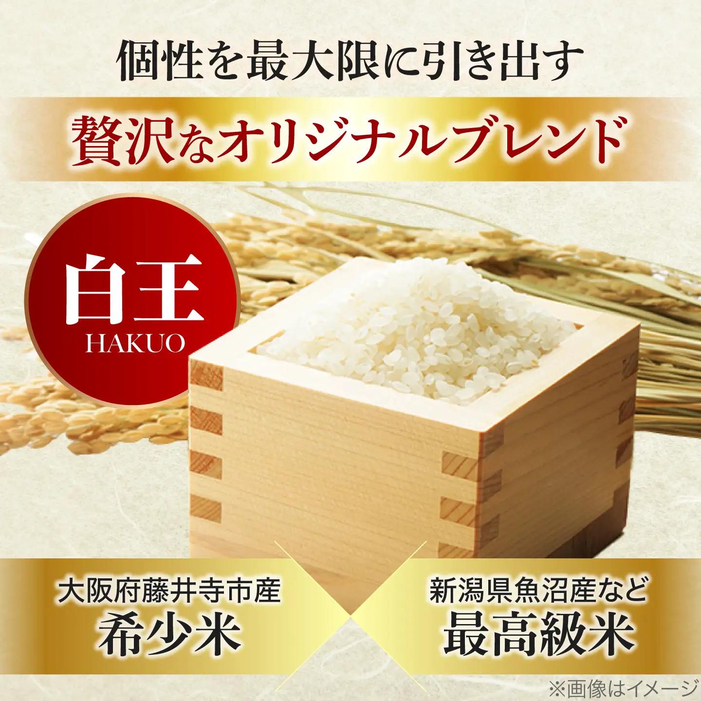【全3回定期便】 お米 白王(HAKUO)5kg / 米 コメ こめ お米 おこめ ご飯 ごはん ゴハン オリジナル米 ブランド米 白米 精米 魚沼 魚沼産 魚沼市 大阪府 藤井寺市 お米マイスター 