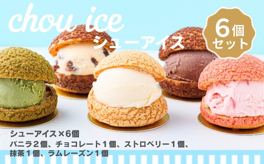 シューアイス GIFT BOX 6個セット　シュークリーム チョコ バニラ アイス お菓子 個包装 おやつ デザート スイーツ かわいい スウィーツ 洋菓子 小分け 一人暮らし 大人気 お取り寄せグル