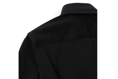 DJS-002 decollouomo メンズドレスシャツ長袖（生地／コンコルド）スモーキーブラック／Lサイズ