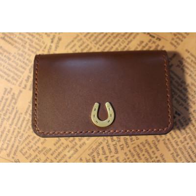 ふるさと納税 栗東市 蹄鉄付き名刺入れ(ダークブラウン)