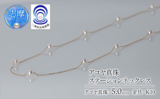 真珠 ネックレス 5.0ミリ K10 ステーションネックレス あこや アクセサリー ギフト プレゼント 贈り物 パール 母の日 入学式 卒業式 結婚式 冠婚葬祭 成人祝 結婚祝 カジュアル ファッション フォーマル おしゃれ 三重ブランド アコヤ 伊勢志摩 志摩 三重県