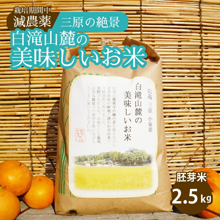 【ふるさと納税】≪栽培期間中減農薬≫ 三原の絶景白滝山系の美味しいお米 胚芽米 2.5kg 瀬戸内ビオファーム ご飯 米 おこめ 002007