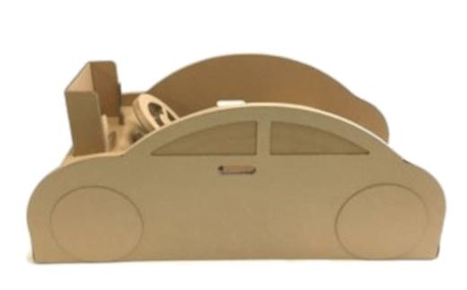 【工作×遊び×車】段ボール製 組み立て遊具「キッズドライバー」 ハンドル付き運転席キット フーゲツ 【0014-0003-01】