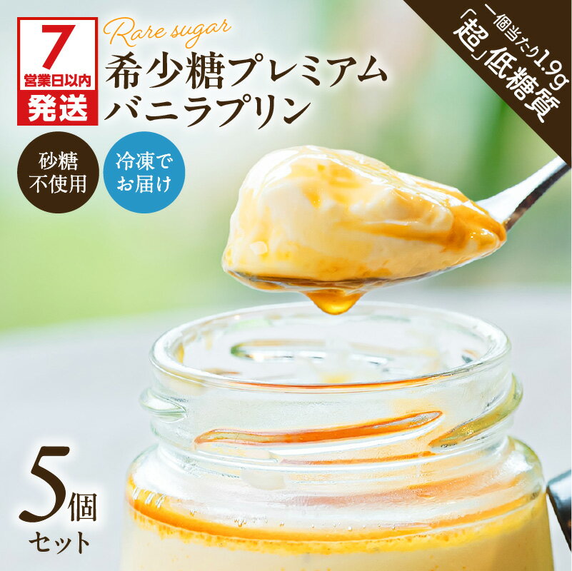 【ふるさと納税】 希少糖 プレミアム バニラ プリン 5個 セット 菓子 スイーツ プリン バニラ 甘い 冷凍 プレミアム 砂糖不使用 低糖質 パティスリー ル ヴェール ふるさと納税 鹿児島 おすすめ ランキング プレゼント ギフト