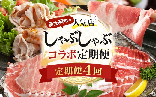 ≪定期便4回≫南大隅町 大人気店のしゃぶしゃぶコラボ定期便 NI-10｜鹿児島県 南大隅町 なんたん市場 