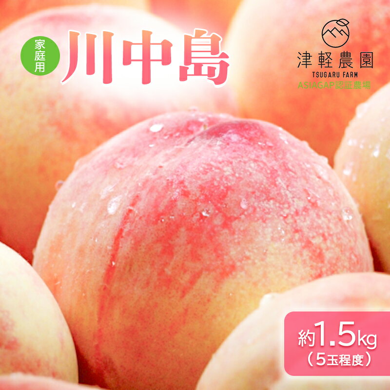 【ふるさと納税】【 2025年産 桃の王様 川中島 】家庭用 約 1.5kg 5玉前後 ASIAGAP認証農場 津軽農園 採れたて 農家直送 　お届け：2025年8月18日～2025年9月7日