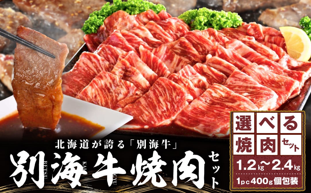 
            【内容量が選べる】（2024年11月発送分）別海牛 焼肉用 タレ漬け 味付焼肉 1.2kg ~ 2.4kg 特製 焼肉用つけだれつき（肉 にく 牛肉 焼肉 国産牛肉 味付け牛肉 味付け牛焼肉 タレ漬け牛肉 特製焼肉 ふるさとチョイス ふるさと納税 仕組み キャンペーン 限度額 計算 ランキング やり方 シミュレーション チョイス チョイスマイル  ）  
          