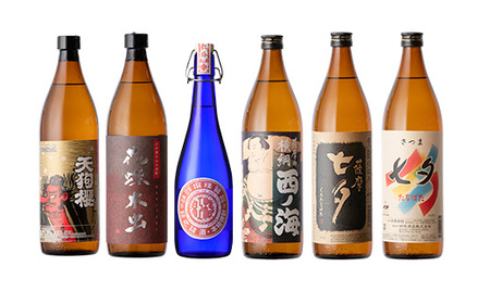  薩摩本格焼酎6本飲み比べセット！花蝶木虫、天狗櫻、七夕、黒七夕、西ノ海、紅椿 計6本【B-318H】