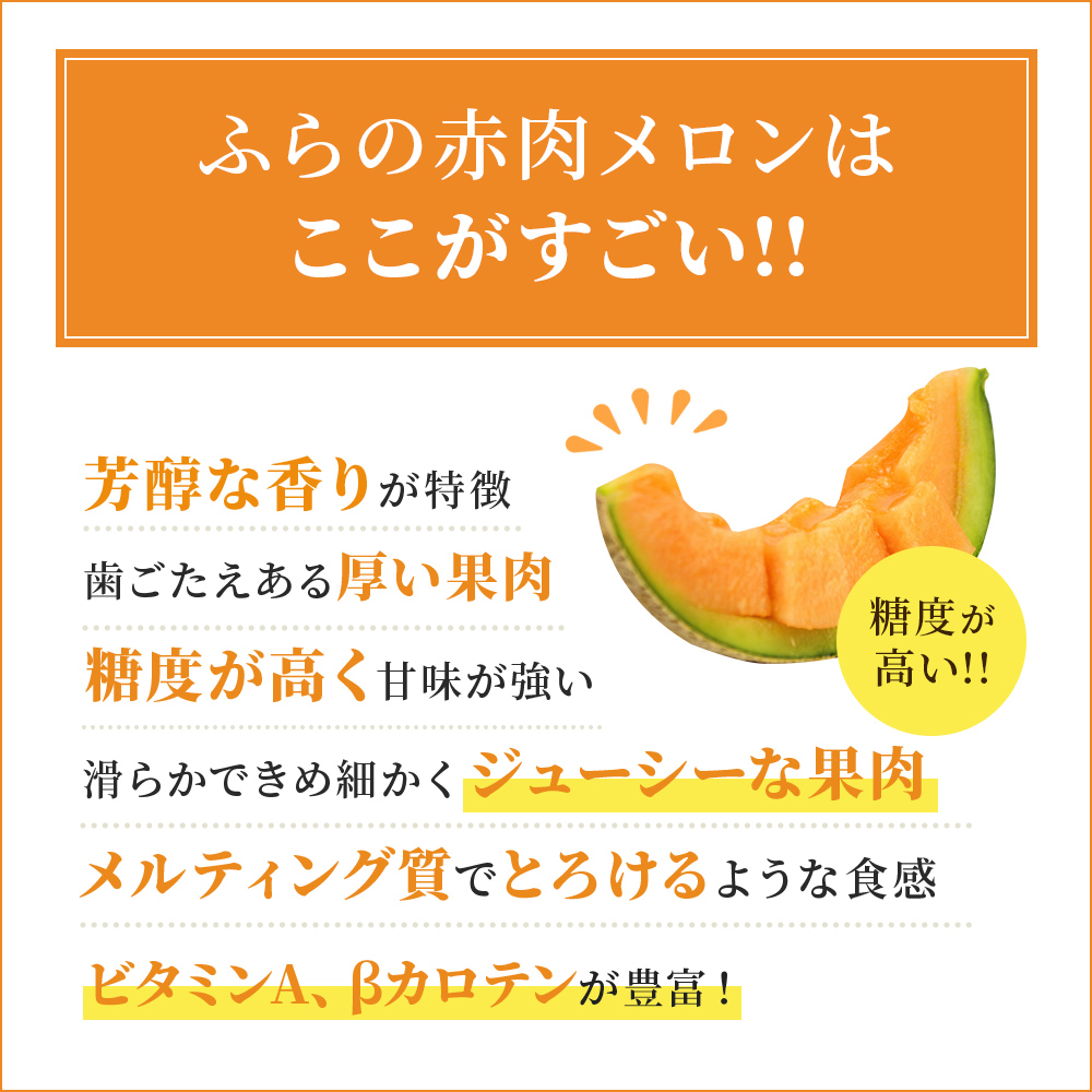 赤肉メロン 2玉 秀品 Lサイズ 富良野 北海道 各1.6kg～1.9kg 2玉