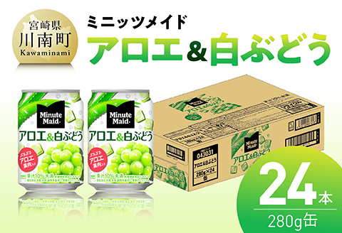 コカ・コーラ ミニッツメイド「アロエ&白ぶどう」280g缶 24本 【 飲料 アロエ 白ぶどう 果汁 長期保存 】 [C11131]