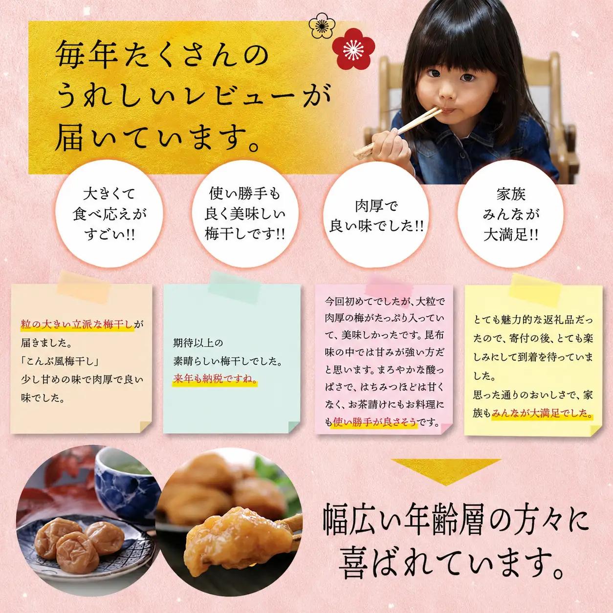 梅干し 紀州南高こんぶ風味梅干し 1.4kg 大粒 ご家庭用【inm400C】