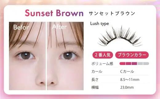 【 12回定期便 】マグネットつけまつげ ＜ サンセットブラウン ＞ マグネット式つけまつげ 長め まつ毛 つけまつげ ナチュラル 磁気まつげ 磁石まつげ アイライナー不要 アイメイク 美容 コスメ 