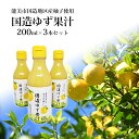 【ふるさと納税】国造ゆず果汁 200ml×3本セット　能美市